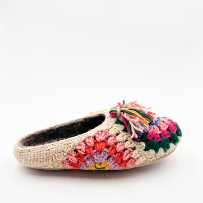 French Knot wool slippers