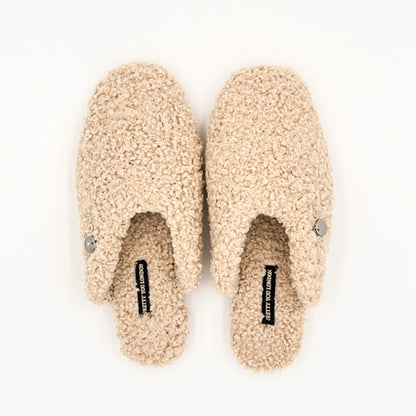 Pretty You Carla shearling slippers in cream