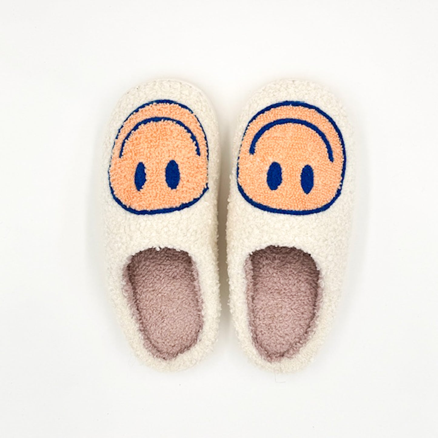 Smiley face slippers in yellow